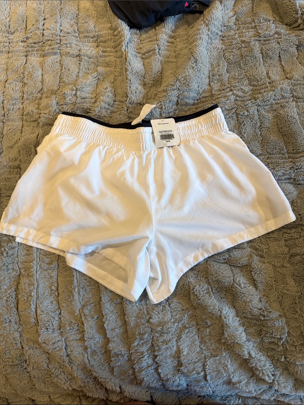 Fabletics White Athletic Shorts with Black Trim